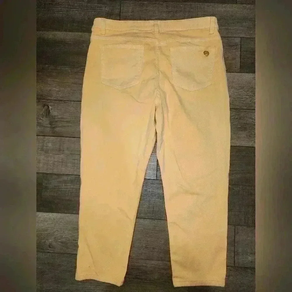 Michael Kors Izzy Cropped Skinny Womens Denim Jeans 14 Mid Rise Peach Orange